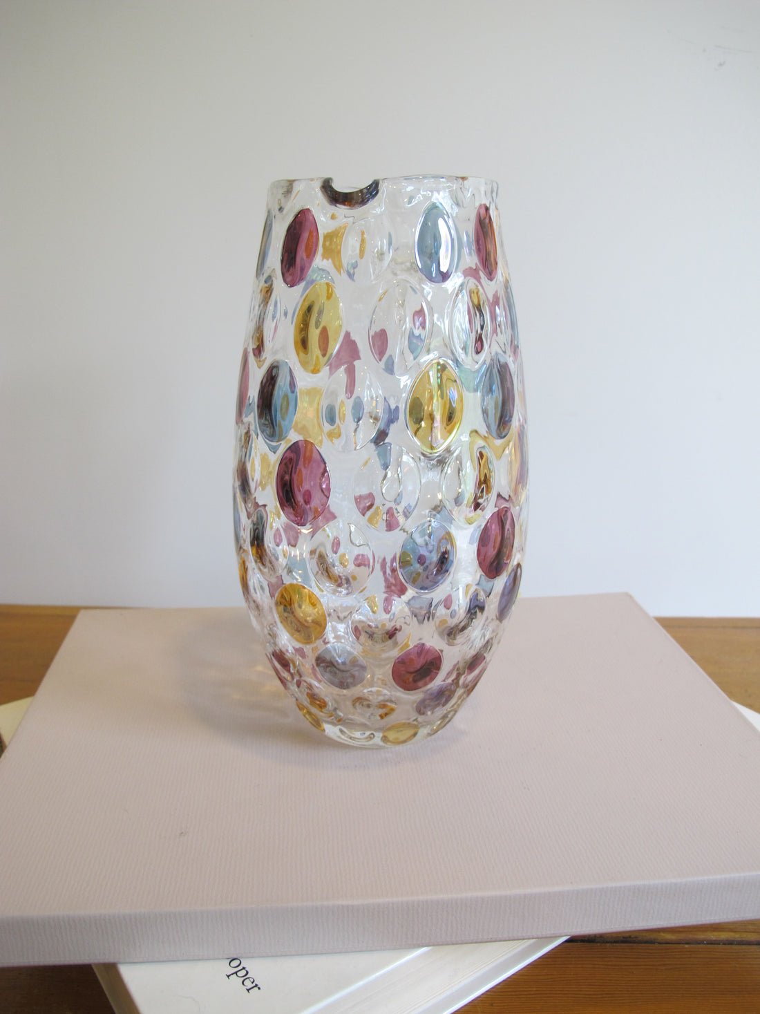 Vintage Speckled Glass Pitcher – Handblown Decorative Water Jug
