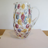 Vintage Speckled Glass Pitcher – Handblown Decorative Water Jug