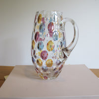 Vintage Speckled Glass Pitcher – Handblown Decorative Water Jug