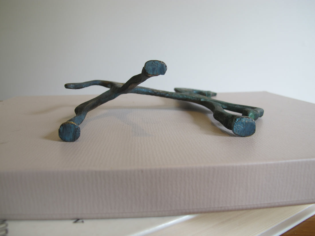 Vintage Oxidized Brass Horse Figurine – Patina Equestrian Sculpture Decor