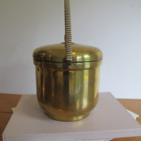 Vintage Pyrex & Brass Mid-Century Ice Bucket with Lid – Retro Barware Serving Accessory