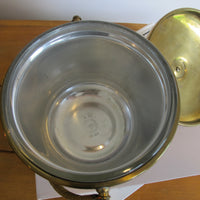 Vintage Pyrex & Brass Mid-Century Ice Bucket with Lid – Retro Barware Serving Accessory