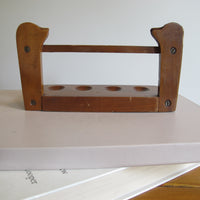 Vintage Carved Wood Dog Pipe Holder – Folk Art Smoking Pipe Stand