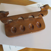Vintage Carved Wood Dog Pipe Holder – Folk Art Smoking Pipe Stand