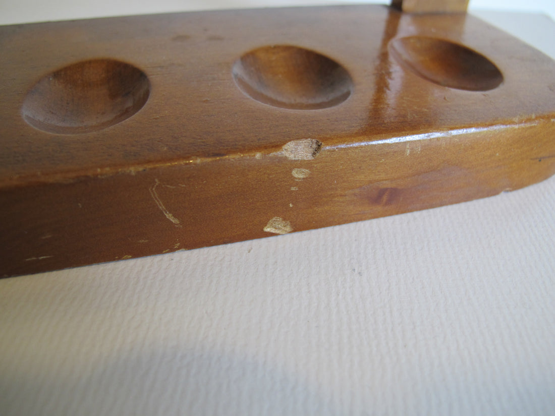 Vintage Carved Wood Dog Pipe Holder – Folk Art Smoking Pipe Stand