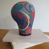 Vintage Paisley Fabric Hat Form Display Mannequin – Decorative Millinery Head Form