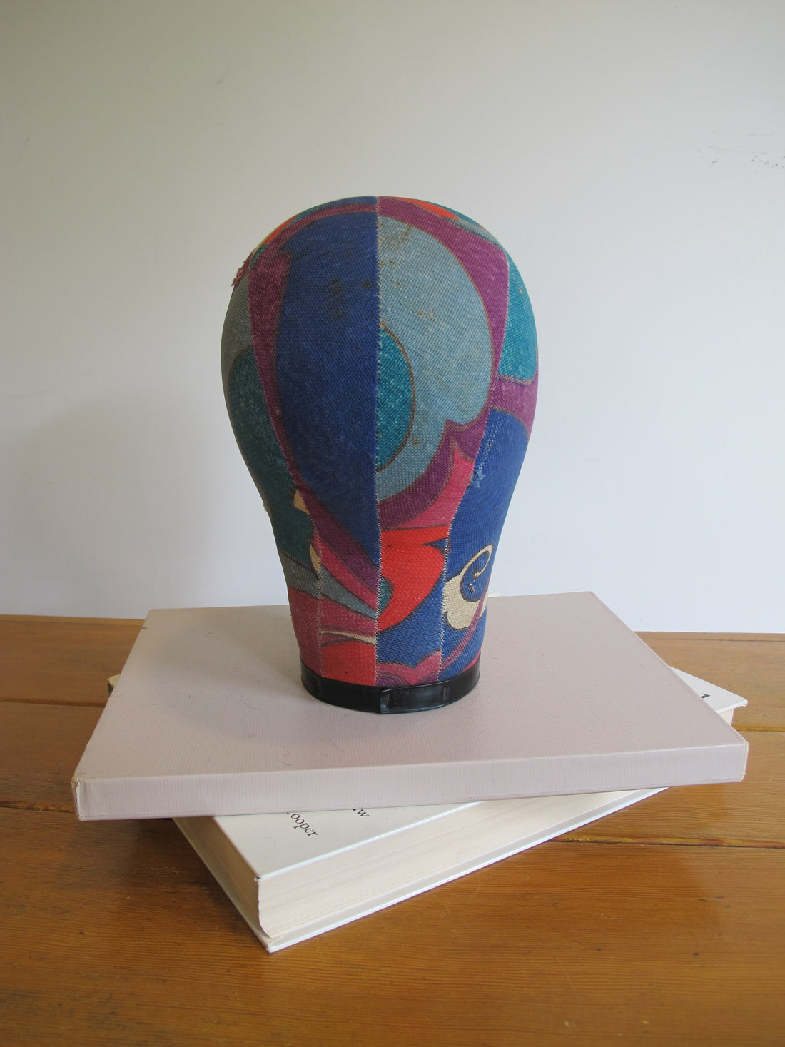 Vintage Paisley Fabric Hat Form Display Mannequin – Decorative Millinery Head Form