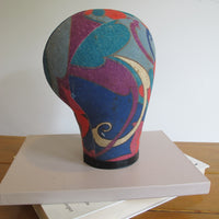 Vintage Paisley Fabric Hat Form Display Mannequin – Decorative Millinery Head Form