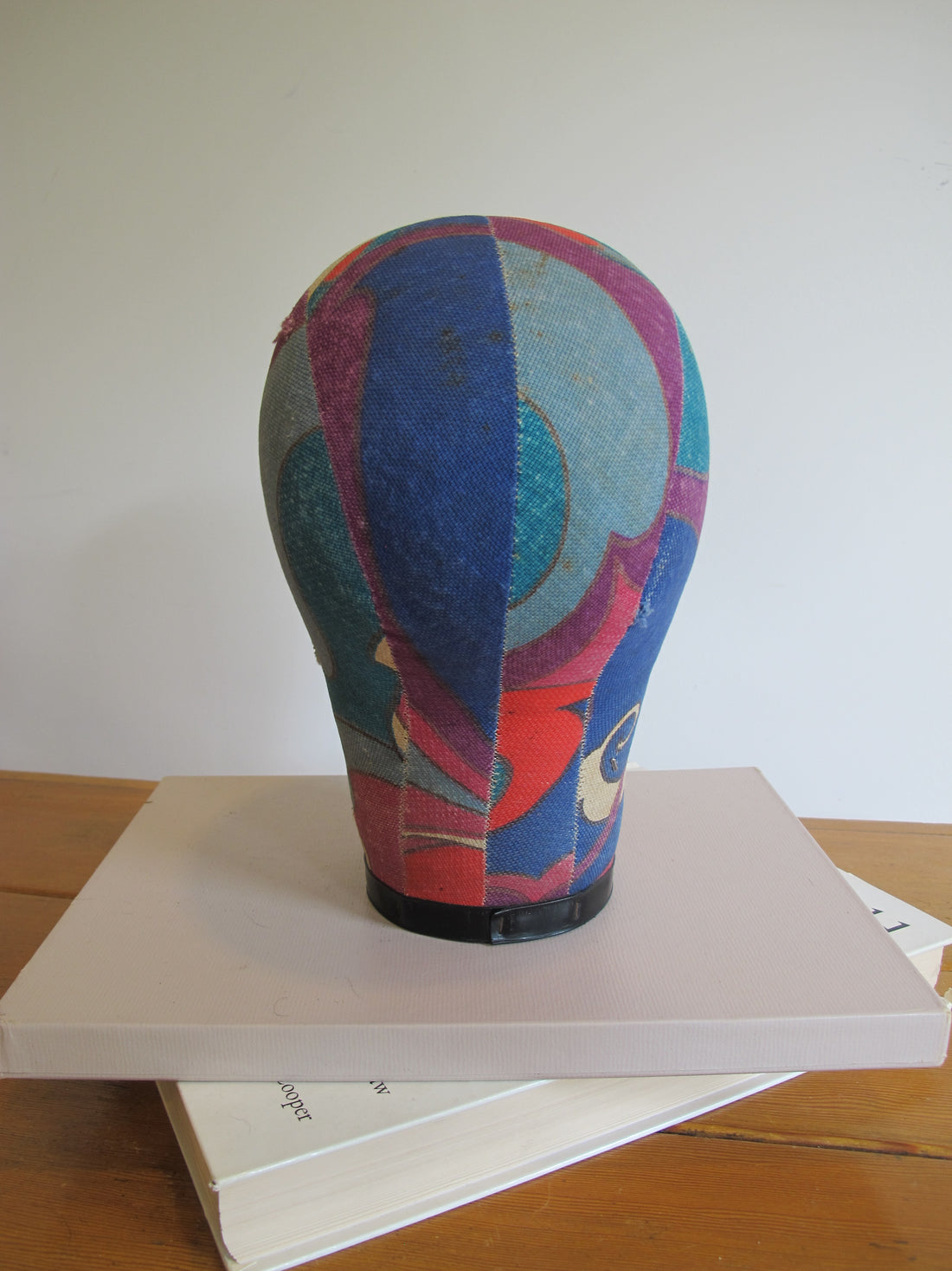 Vintage Paisley Fabric Hat Form Display Mannequin – Decorative Millinery Head Form