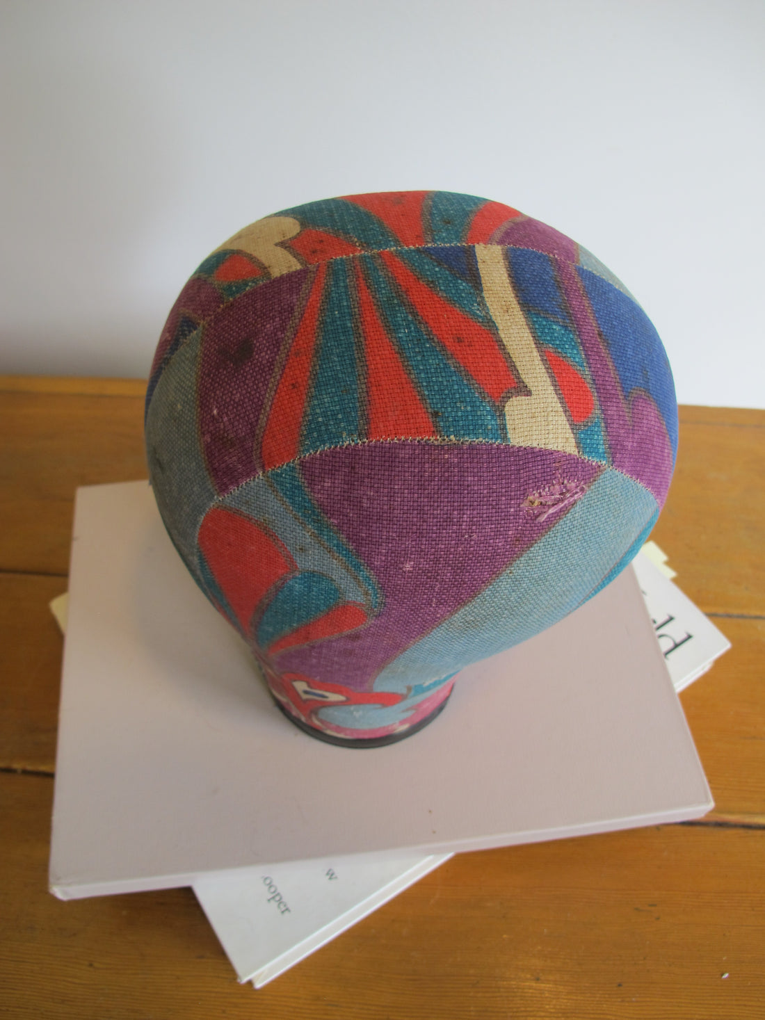 Vintage Paisley Fabric Hat Form Display Mannequin – Decorative Millinery Head Form