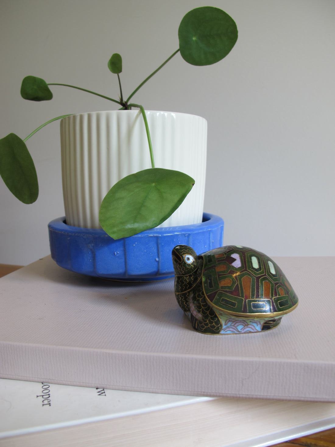 Enameled Turtle Trinket Jewelry Box Vintage