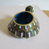 Enameled Turtle Trinket Jewelry Box Vintage