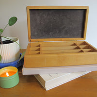 Artisan Wood Box Jewelry Craft Organizer 