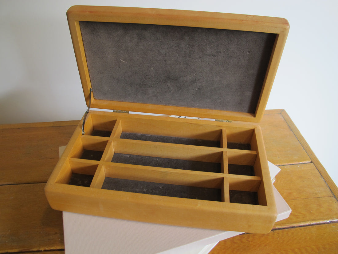 Artisan Wood Box Jewelry Craft Organizer 