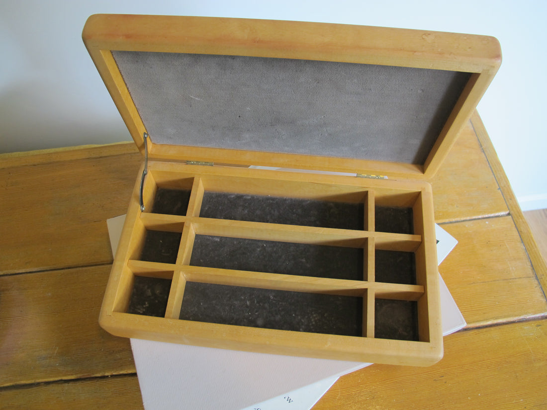 Artisan Wood Box Jewelry Craft Organizer 