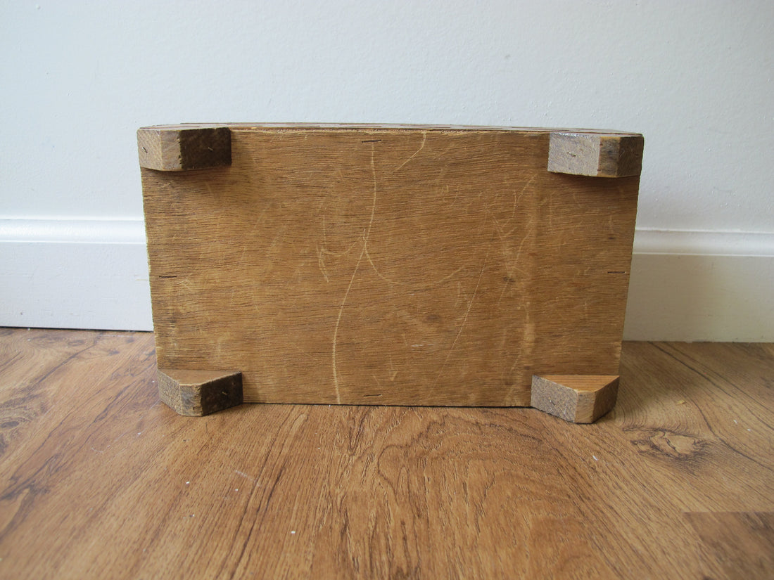 Vintage Mexican Tile & Carved Wood Jewelry Box with Mirror – Handcrafted Folk Art Keepsake Box