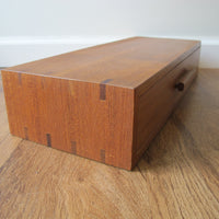 Vintage Danish Modern Teak Wall Shelf with Drawer – Mid-Century Scandinavian Floating Storage
