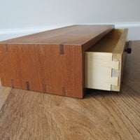Vintage Danish Modern Teak Wall Shelf with Drawer – Mid-Century Scandinavian Floating Storage