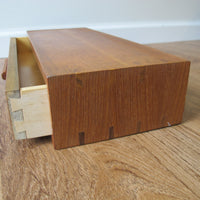 Vintage Danish Modern Teak Wall Shelf with Drawer – Mid-Century Scandinavian Floating Storage