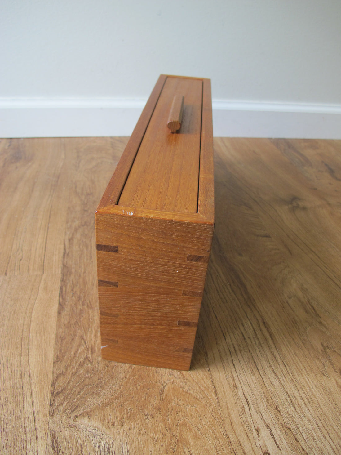 Vintage Danish Modern Teak Wall Shelf with Drawer – Mid-Century Scandinavian Floating Storage