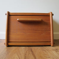 Vintage Teak Wood Bread Box – Handcrafted Thailand Kitchen Storage