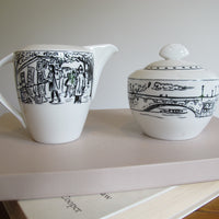 Vintage Mikasa Paris Scenes Sugar Bowl & Creamer Set – Porcelain French Café Collection