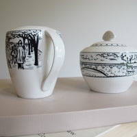 Vintage Mikasa Paris Scenes Sugar Bowl & Creamer Set – Porcelain French Café Collection