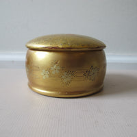 Lacquered Gold Round Box Japan Vintage