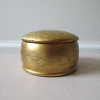 Lacquered Gold Round Box Japan Vintage