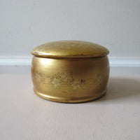 Lacquered Gold Round Box Japan Vintage