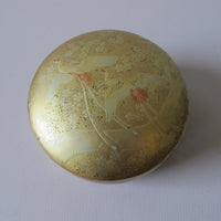 Lacquered Gold Round Box Japan Vintage