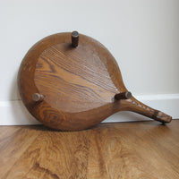 Standing Hand Carved Wood Tray with Handle Antique