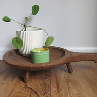 Standing Hand Carved Wood Tray with Handle Antique