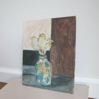 Dried Poppy Bouquet Floral Painting on Board Original Art Unsigned and Unframed
