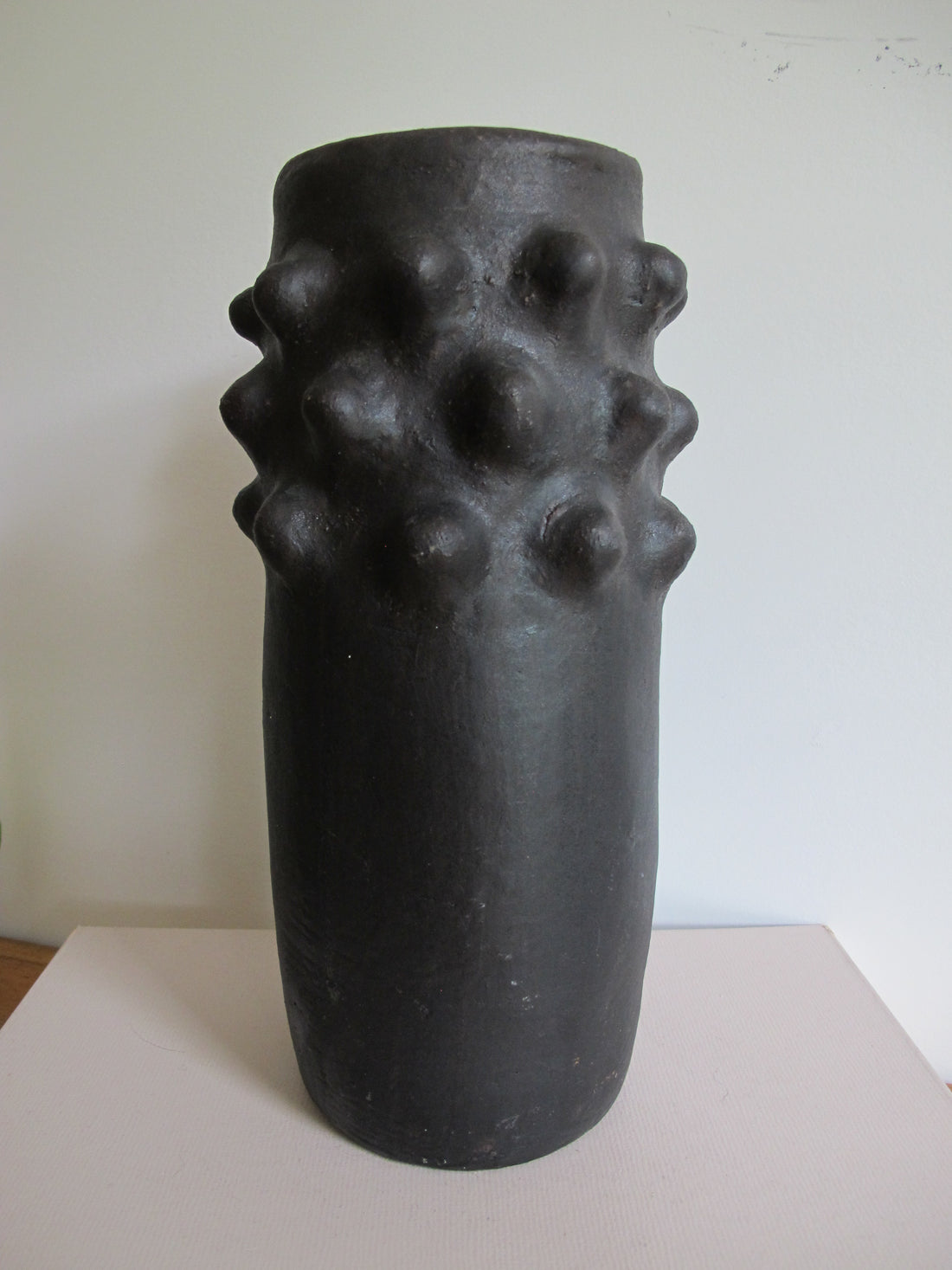 Black Spike Vase Red Clay Hand Spun Pottery Honduras Barro Negro