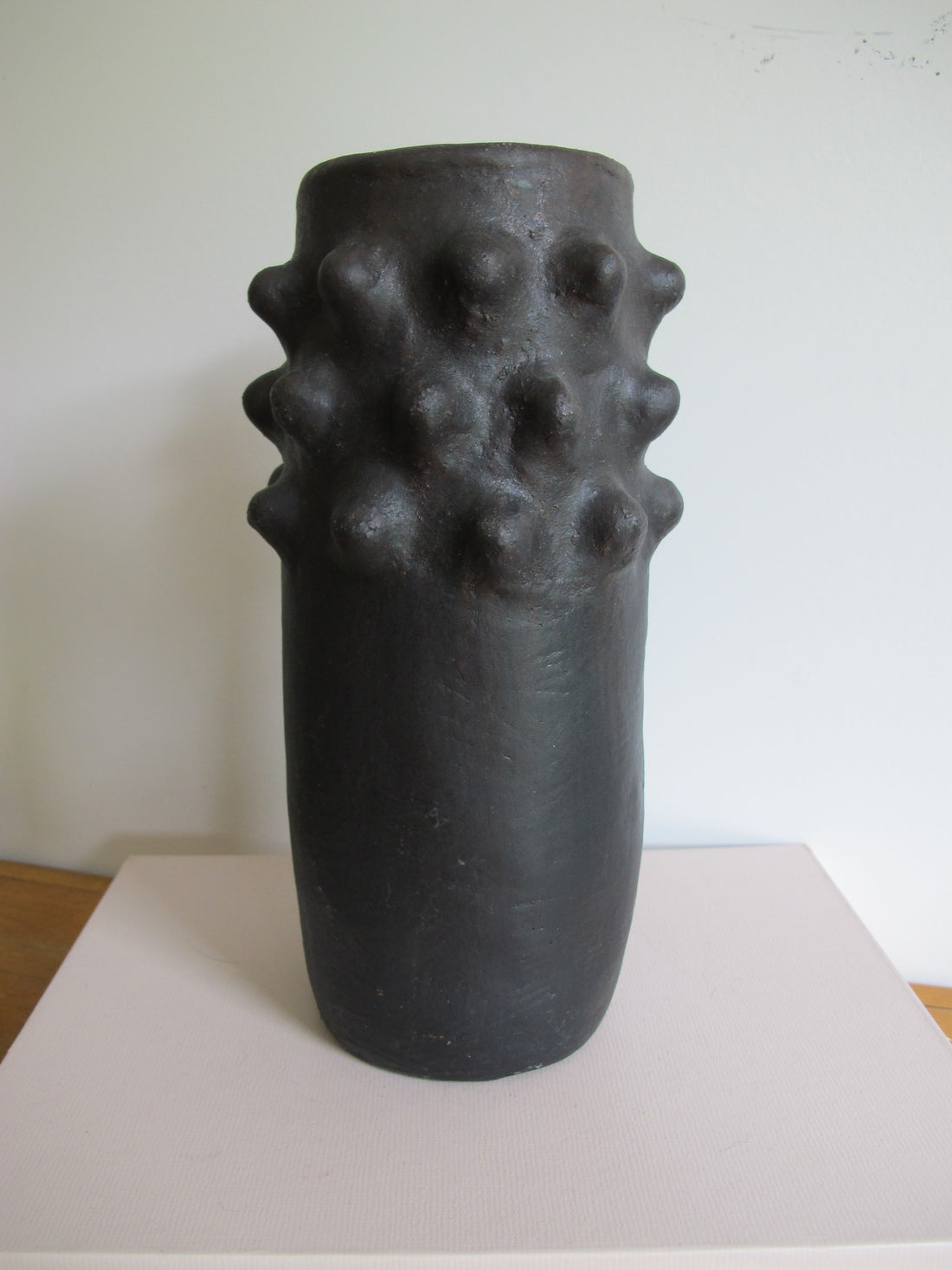 Black Spike Vase Red Clay Hand Spun Pottery Honduras Barro Negro