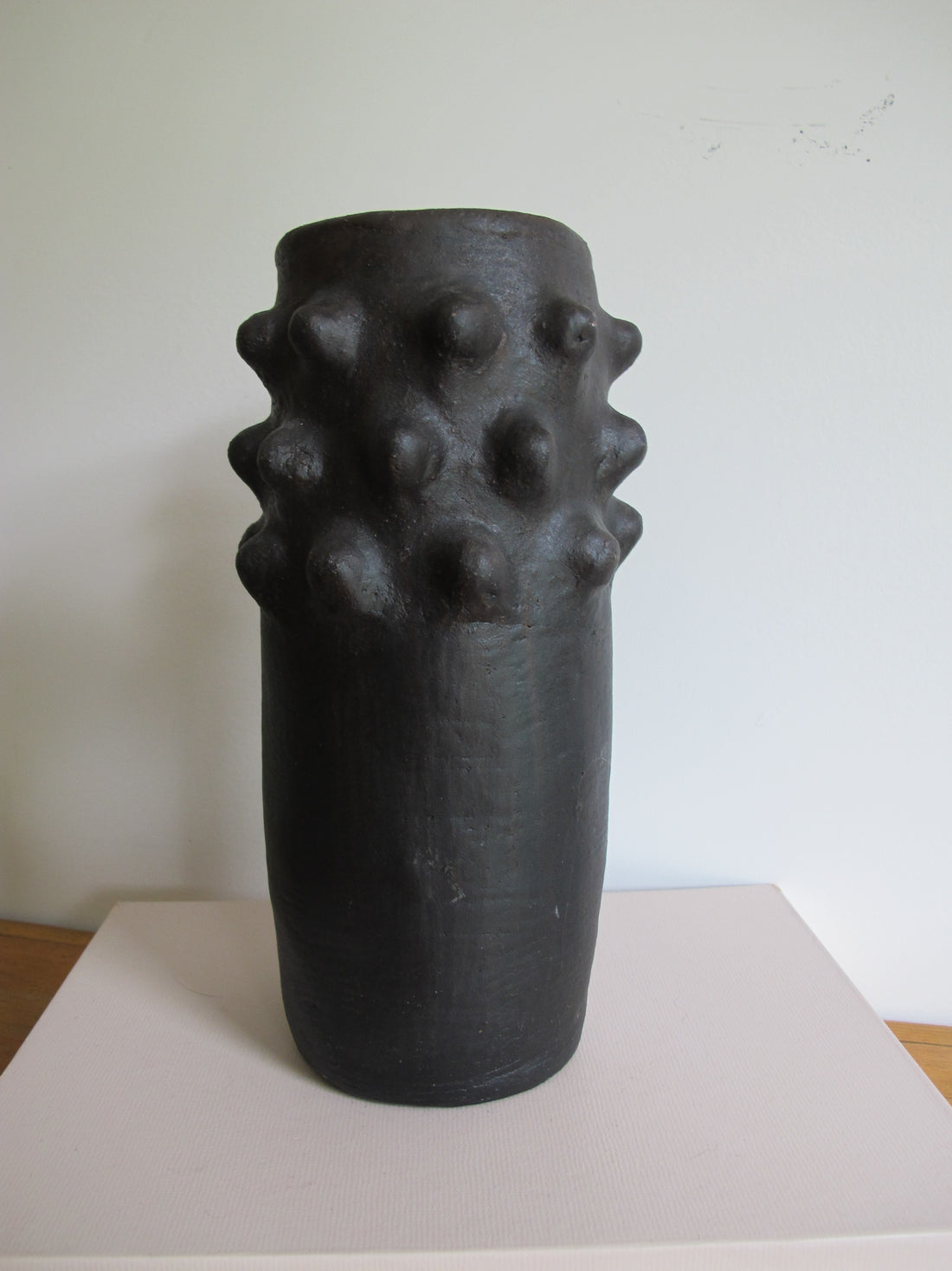 Black Spike Vase Red Clay Hand Spun Pottery Honduras Barro Negro