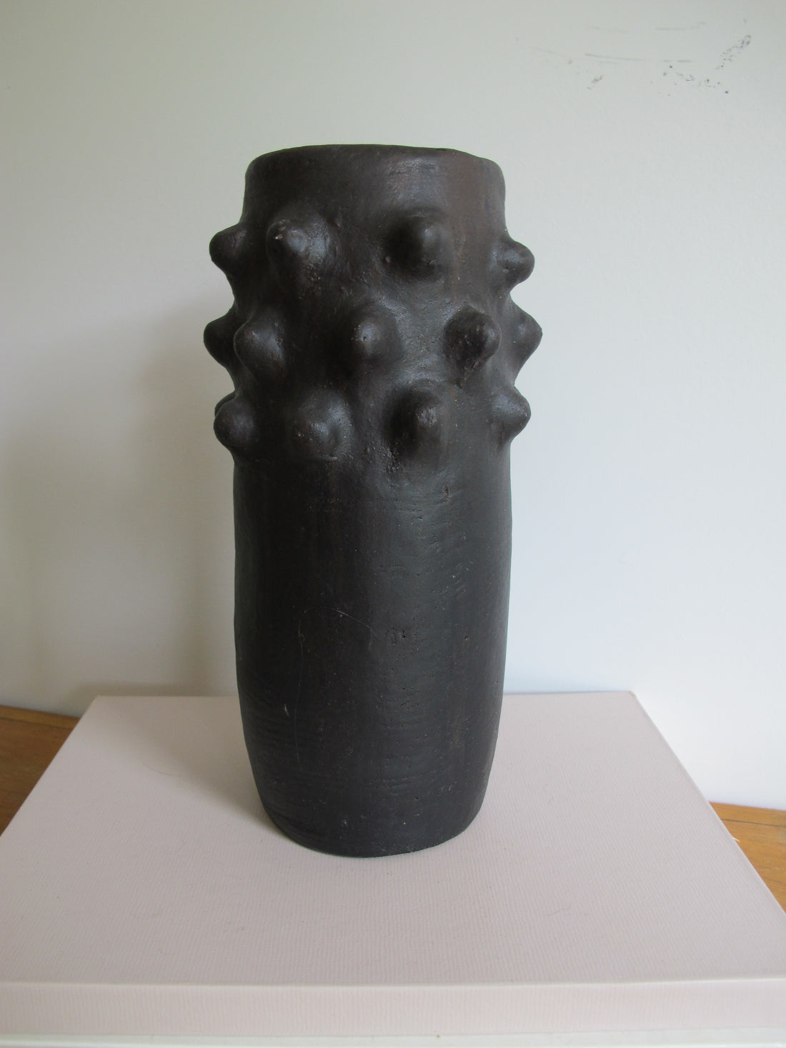 Black Spike Vase Red Clay Hand Spun Pottery Honduras Barro Negro