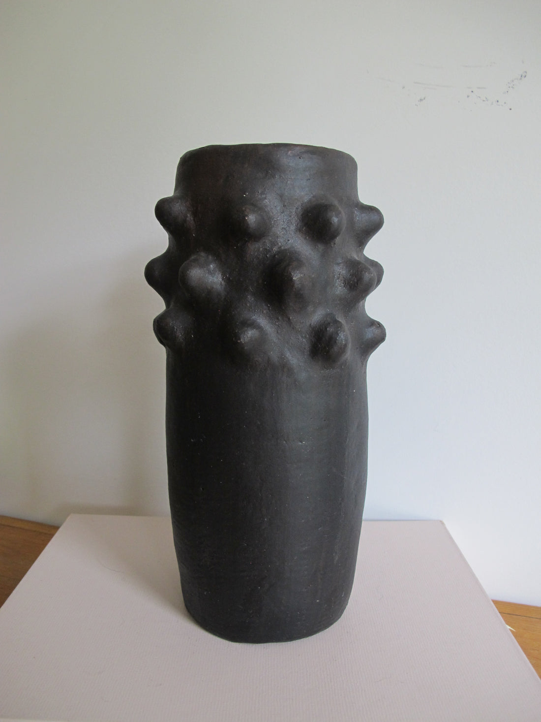 Black Spike Vase Red Clay Hand Spun Pottery Honduras Barro Negro