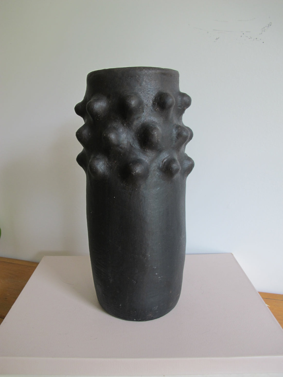 Black Spike Vase Red Clay Hand Spun Pottery Honduras Barro Negro