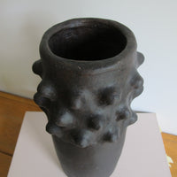 Black Spike Vase Red Clay Hand Spun Pottery Honduras Barro Negro