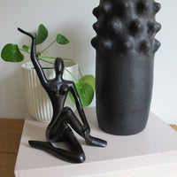 Black Spike Vase Red Clay Hand Spun Pottery Honduras Barro Negro