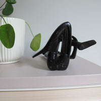 Metal Statue Female Figure Vintage Black Finish