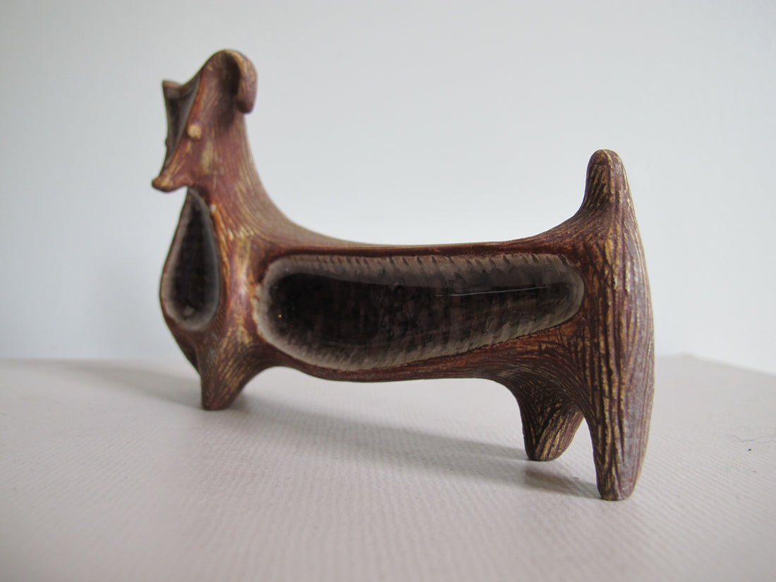 Jonathan Adler Glass Menagerie Dachshund Sculpture Figure Pottery