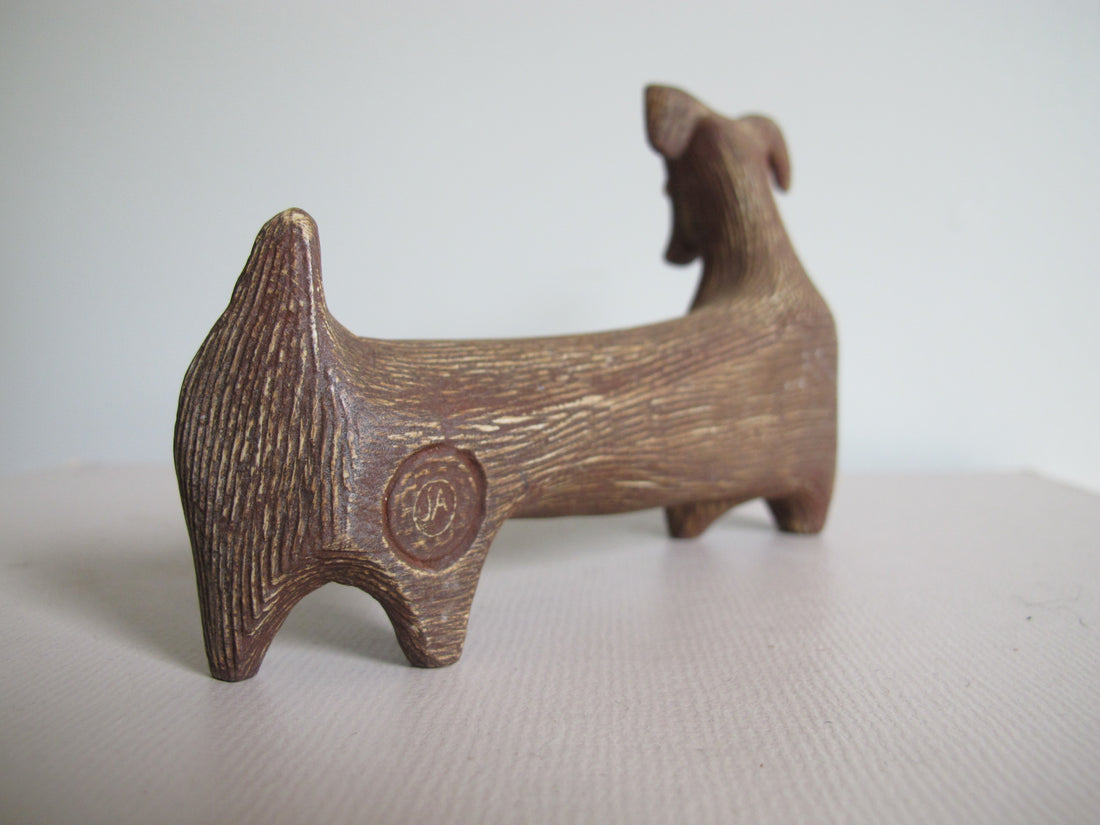 Jonathan Adler Glass Menagerie Dachshund Sculpture Figure Pottery