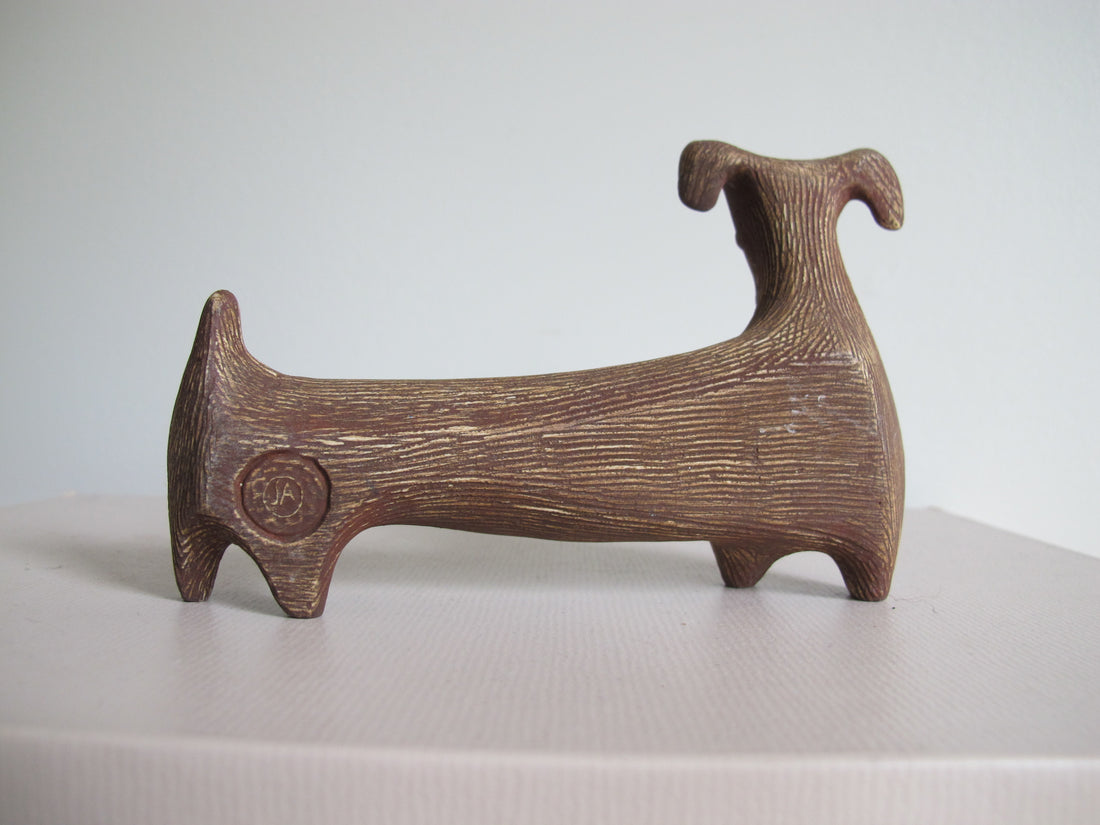 Jonathan Adler Glass Menagerie Dachshund Sculpture Figure Pottery