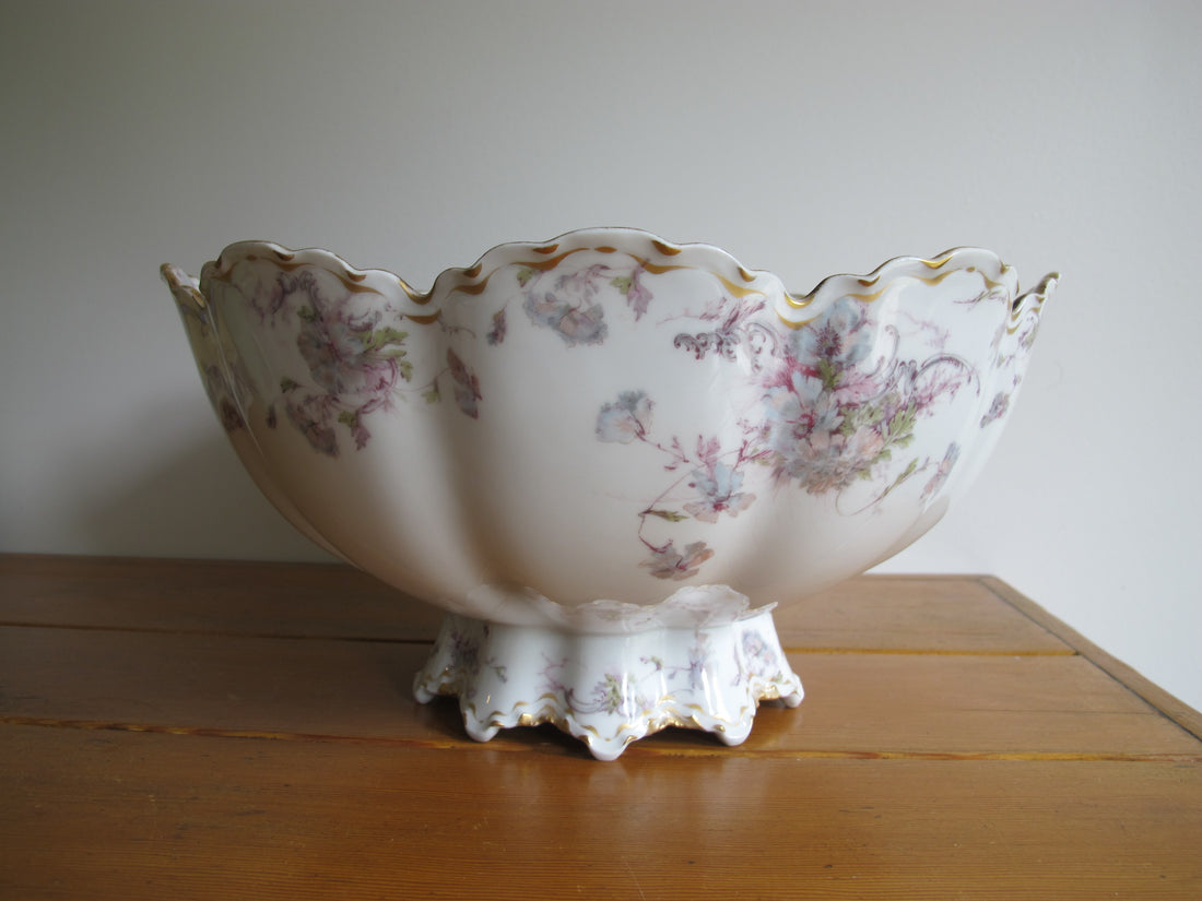 Antique Haviland France Hand-Painted Porcelain Bowl 