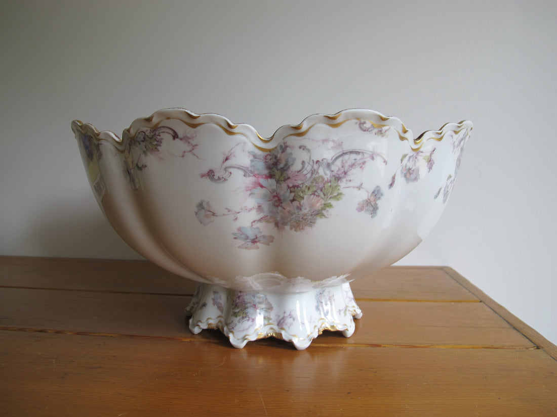 Antique Haviland France Hand-Painted Porcelain Bowl 