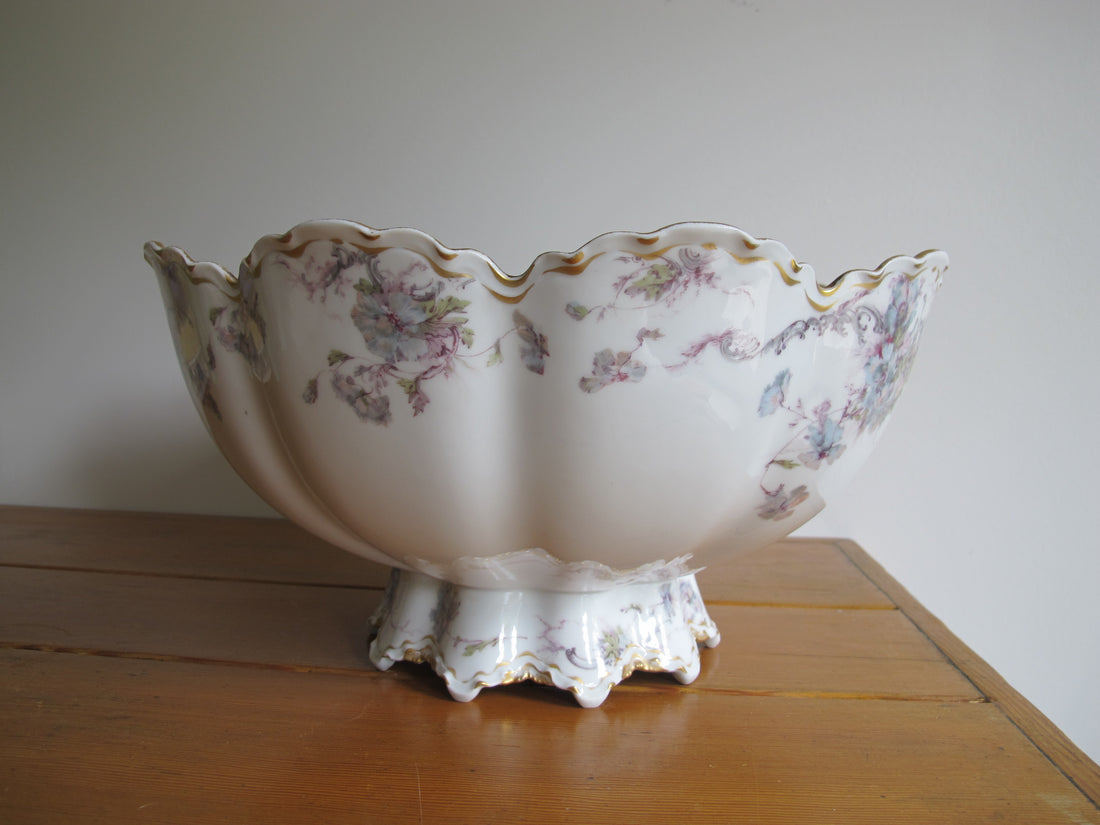 Antique Haviland France Hand-Painted Porcelain Bowl 