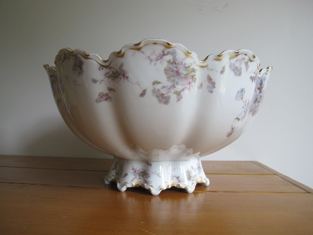 Antique Haviland France Hand-Painted Porcelain Bowl 